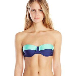 Splendid Colorblock Strapless Bikini Top Large NWT